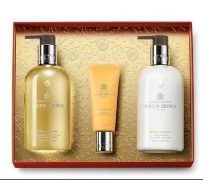 Molton Brown Hand Care Gift Set Flora Luminare Luxury Hand Wash, Lotion & Cream