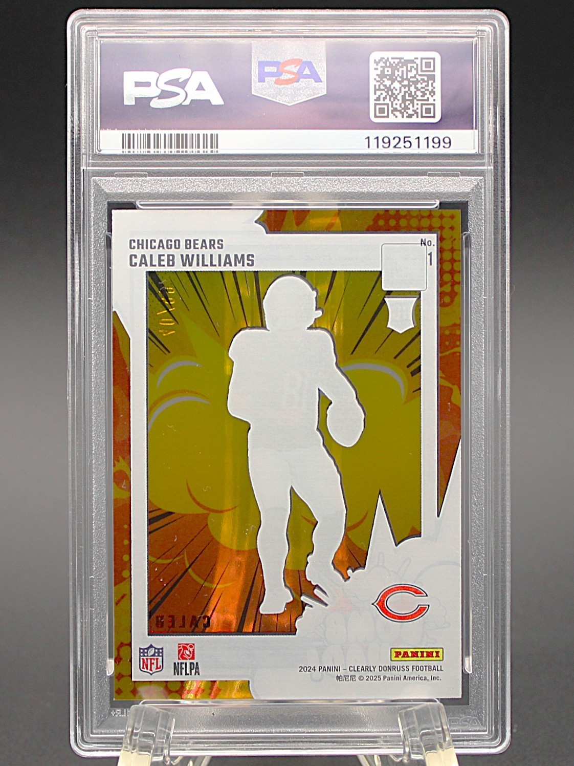 💥PSA 9 MINT 2024 Clearly Donruss CALEB WILLIAMS (RC) Bomb Squad RED /99 Bears💥 view 2