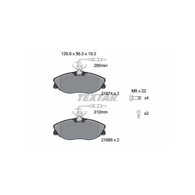 TEXTAR 2167403 Brake Pads Set Front for 406 Xsara 607 ZX
