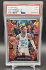 2023-24 Panini Select - Brandon Miller #332 Red Cracked Ice Prizm (RC) PSA 9