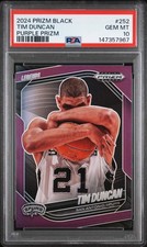 2024 PANINI PRIZM BLACK PURPLE PRIZM #252 TIM DUNCAN 89/99 PSA 10