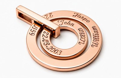 Genuine Solid 9ct 9k 375 Rose Gold Personalized & Engraveable 2 Circles Pendant