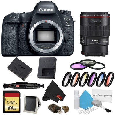 Canon EOS 6D Mark II DSLR Camera (Body Only) 9 Piece Filter w/Memory Bundle + EF