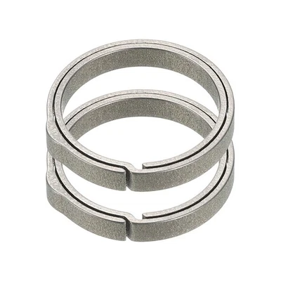 Titanium Keychain Rings, 2 Pcs 0.75-inch Split Side Pushing Key Rings, Silver - Imagen 1 de 4
