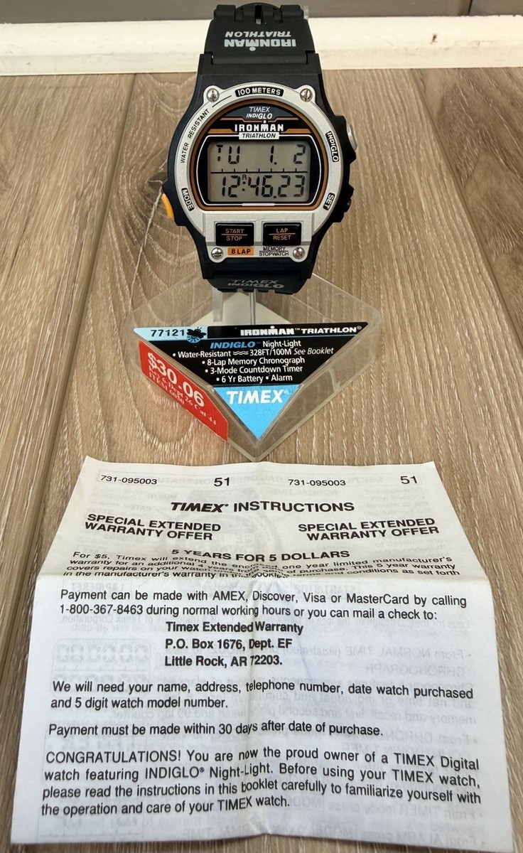 Vintage Timex Ironman Triathlon Men's Watch 737-A Rubber Band