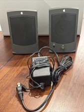 Vintage Apple Design Wired Apple Computer Speakers M2497 Gray 1993 Pair