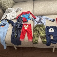 Lot Of 12 Items Size 12 Months Boys Clothes Pjs Pants Spiderman Carters Gap