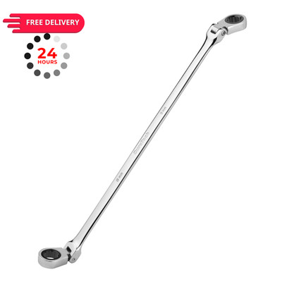 DURATECH 8 * 9 mm Extra Long Flex-Head Ratcheting Wrench, 8*9mm, Silver