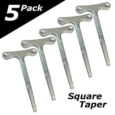 Square T Key 125mm (5") Tapered Tee Key Zinc Plated For Trailer lock etc 5 PACK