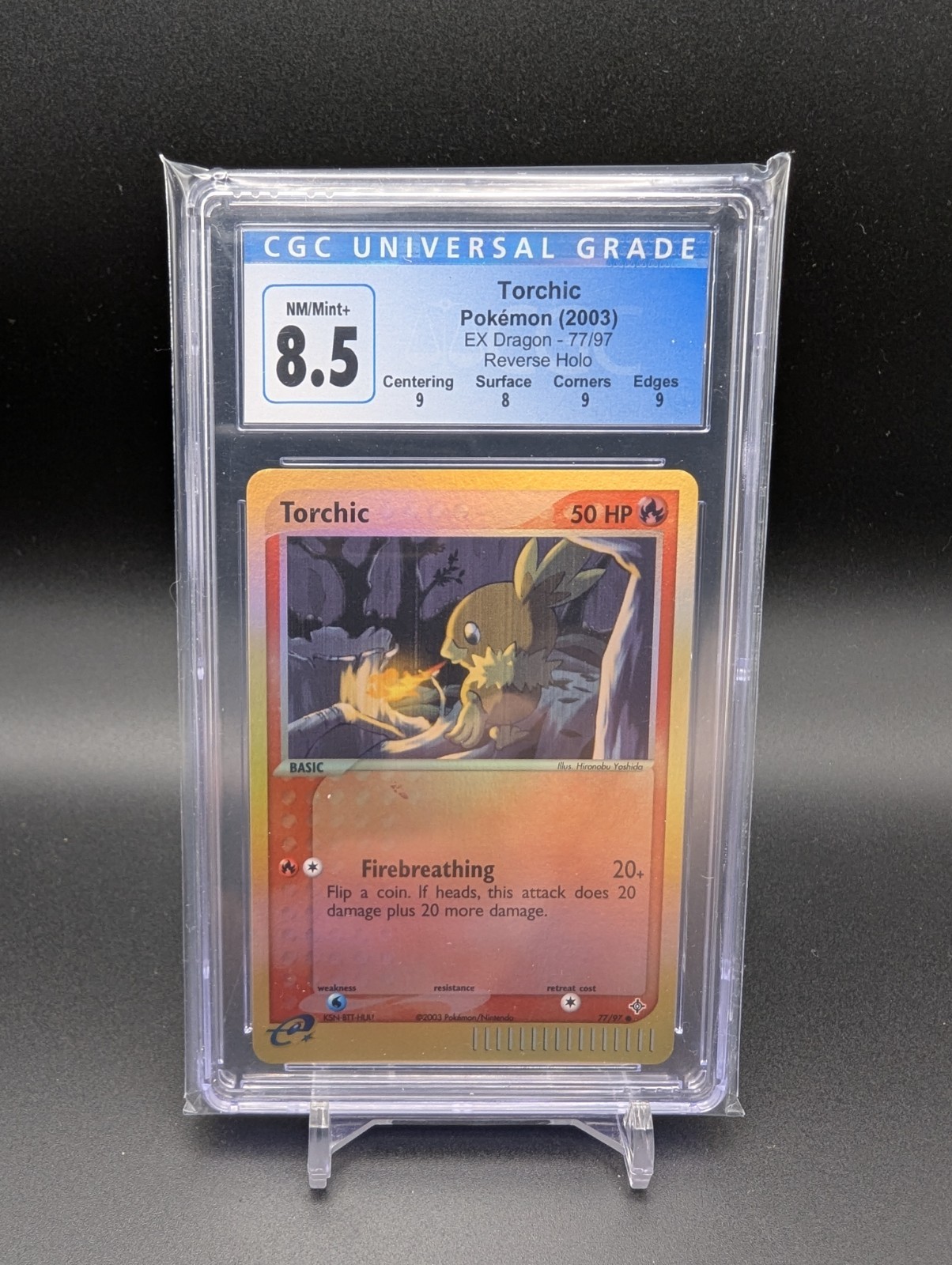 Pokemon CGC 8.5 Torchic 77/97 EX Dragon Reverse Holofoil 2003 E-Reader