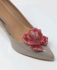 Red Color Rose Rhinestone Shoe Clips, Clips for Shoes, Shoe Accessories