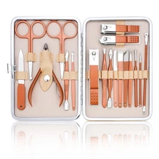 Professional Nail Care Kit - 18-Piece Manicure Set with Stainless Steel Ingro...