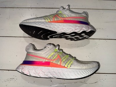 Size 7 - Nike React Infinity Run 2 White Gradient  Neon Athletic Shoes