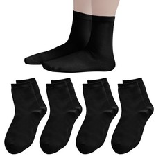 4 Pack Kids Crew Socks Youth Girls Boys Soft Cotton Seamless Toe Socks for Sc...
