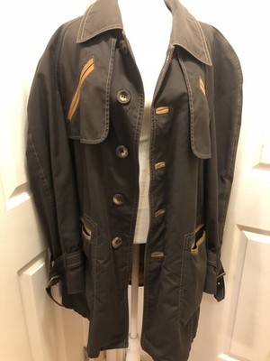 Vtg Men's Cortefiel Dark Brown Lined Overcoat Size 44 Wool Lined