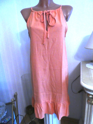 Vero Moda Sommer Damenkleid, Viskose-Leinen, Orange, Gr. S - 36 -, Neu m. Etik.