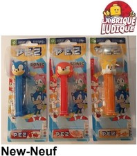 PEZ lot 3 distributeur Sonic sous blister Sonic Tails Knuckles NEUF