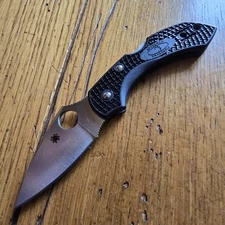 SPYDERCO DRAGONFLY LOCKBACK POCKET KNIFE PLAIN EDGE VG-10 STEEL