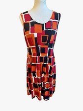 Calvin Klein Women’s Sz 10 Geometric Print Fit And Flare Sleeveless Dress