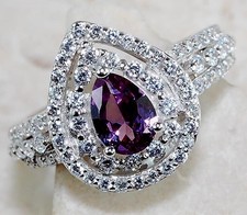 2CT Amethyst  Topaz 925 Solid Sterling Silver Ring Sz 8 MK1-4