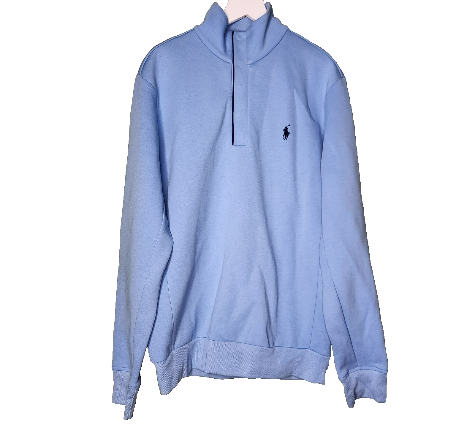 Polo Ralph Lauren Performance Pullover 1 4 Zip S Blu Snap Pony Finto Collo