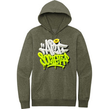 NEW Art Society 3D GRAFFITI DRIP HEATHER OLIVE Hoodie SMALL-4XLARGE MADE IN USA