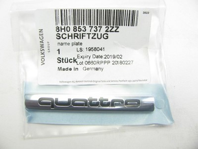 NEW - OEM VW Audi 8H08537372ZZ Quattro Trunk Lid Emblem Badge