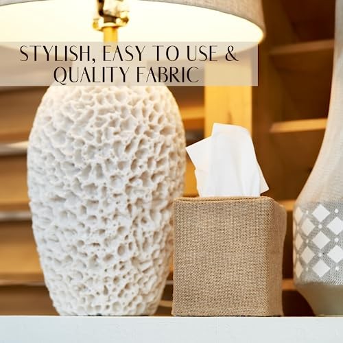 Stylish Tissue Box Cover - This Burlap Holder Instantly Covers Your ...