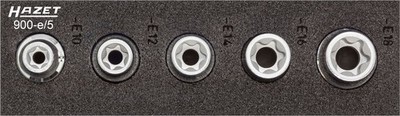 Hazet 900-E/5 Torx Satz E10, E12, E14, E16, E18 Torx, Chrome-plated/Polished 