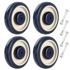 Shopping Cart Wheel Replacement Kit  5" Diameter Polyurethane Stepped and Full