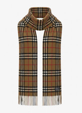 Vintage Burberrys of London 100 Cashmere Camel Nova Check Scarf Made in England