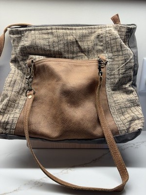Myra Brown Gray Shoulder Bag Women s Zipper Adjustable Strap Pockets