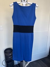 AQUA Blue Black Colorblock Bodycon Dress Sleeveless Size S