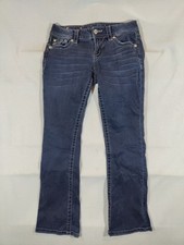 Miss Me Jeans Women's 26 Mid Rise Easy Boot Cut Stretch Cowboy Denim Blue