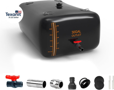 30 Gallon Water Bladder, 1000D PVC Foldable Portable Water Tank, Black Large Cap