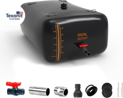 #ad 30 Gallon Water Bladder 1000D PVC Foldable Portable Water Tank Black Large Cap $66.91