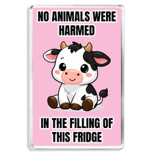No Animals Were Harmed - Vegan / Vegetarian Quote - Fridge Magnet -Cute Cow Gift