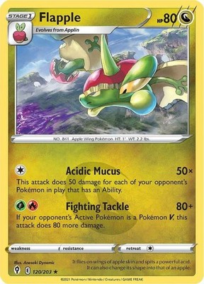 TCG - Flapple 120/203 Rare SWSH07: Evolving Skies