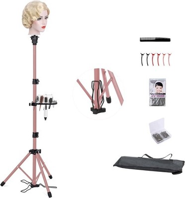 Folding Wig Stand Tripod With Foot Panel Mannequin Head Holder Tripod Portable