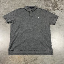 Ralph Lauren Polo Shirt Mens XL Gray Preppy Logo Short Sleeve