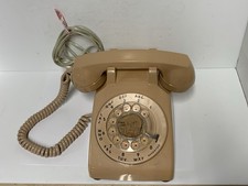 Vintage ITT Beige/Pink 500 Series Rotary Phone Mid Century Modern UNTESTED 