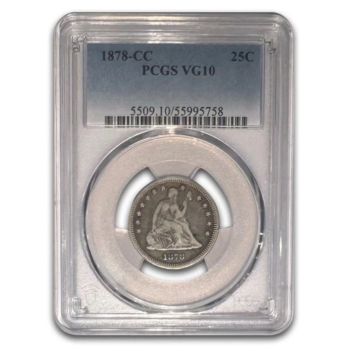 1878-CC Liberty Seated Quarter VG-10 PCGS