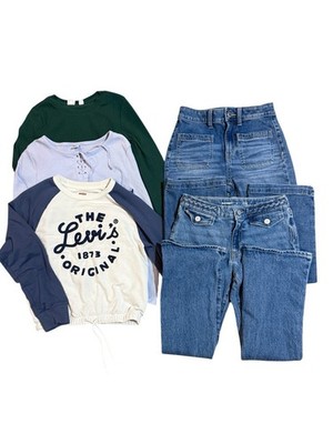 Girls 10 12 Clothing Lot 5 Pc Levi s Gap Old Navy Jeans Tops Bundle