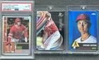 2018 Bowman Shohei Ohtani Rookie Card (RC) & Refractor Lot- Blue Prism, PSA Slab