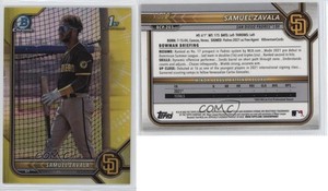 2022 Bowman Chrome Prospects Yellow Refractor /75 Samuel Zavala #BCP-203