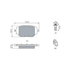 Satz Bremsbeläge Bremsklötze hinten für Peugeot Expert V Traveller id07726