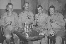 1950s Military Men Drinking Smiling Friends Bar Scene Uniforms Handsome Soldiers