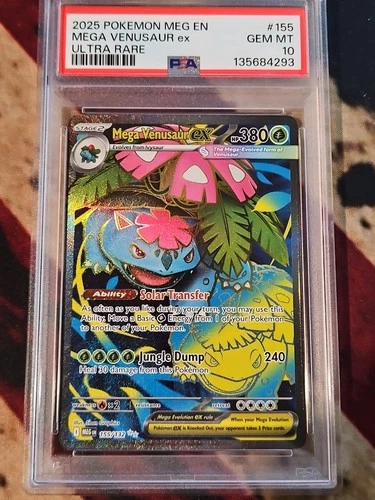 Pokemon Mega Evolution Mega Venusaur EX Ultra Rare Card 155/132 PSA 10