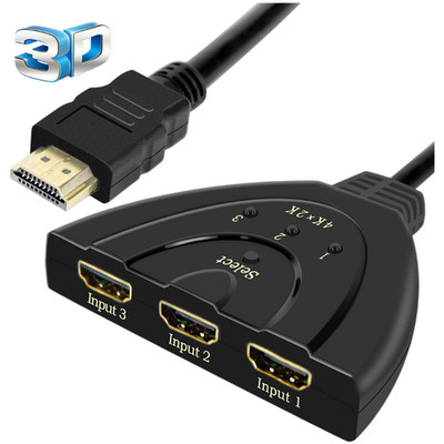 Digital Interface Switcher mit 3 Input Ports 4K 1080P 3 in 1 Out Pigtail Kabel