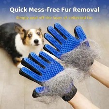 Pet Hair Gloves Brush Remover 1 Pair Dog Cat Comb Fur Mitt Massage Grooming Bath